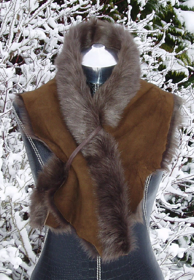 Brown Toscana Shearling Scarf