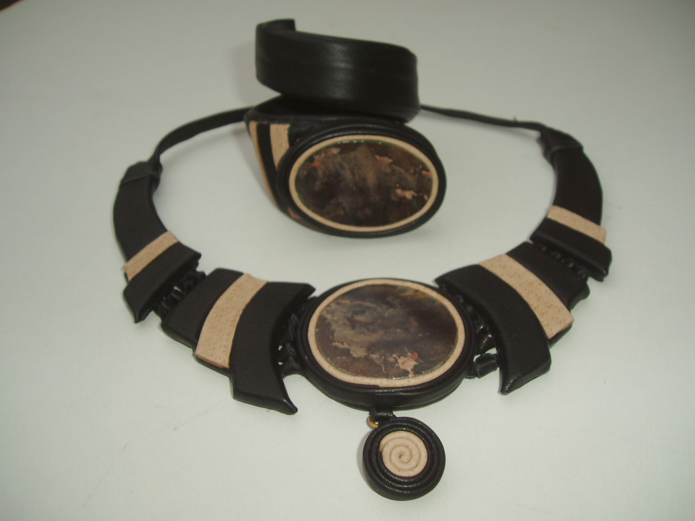 Leather Jewellery with Stones. Perfect for this Seasons Boho Look