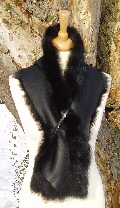 Black Toscana Shearling Scarf