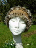 Shaped Toscana Shearling Headband in Caramel Spotty