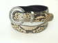 Black and white python snakeskin belt �16