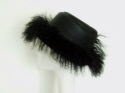 Black nappa sheepskin hats with mongolian lamb 