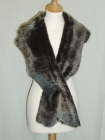 Long Black Brisa Sheepskin Scarf 66 inches long