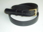 Black karung snakeskin mans belt gold/silver color buckle.