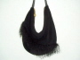 Black suede handbag with mongolian lamb trim �35
