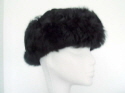 Black sueded sheepskin hat toscana band 