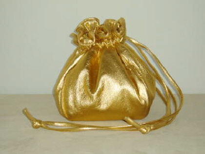 Gold Metalic Leather Bag