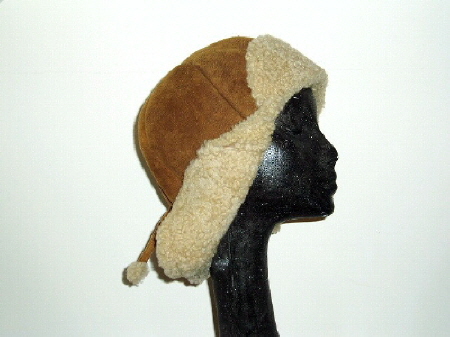 Tan cream tieback sheepskin hat �35