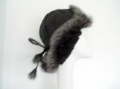 Brown sueded sheepskin hats with toscana trim