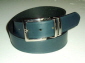 Petrol blue hand creased hide leather belt.