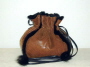 Tan textured nappa sheepskin bag with black wool �45